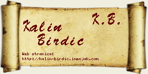 Kalin Birdić vizit kartica